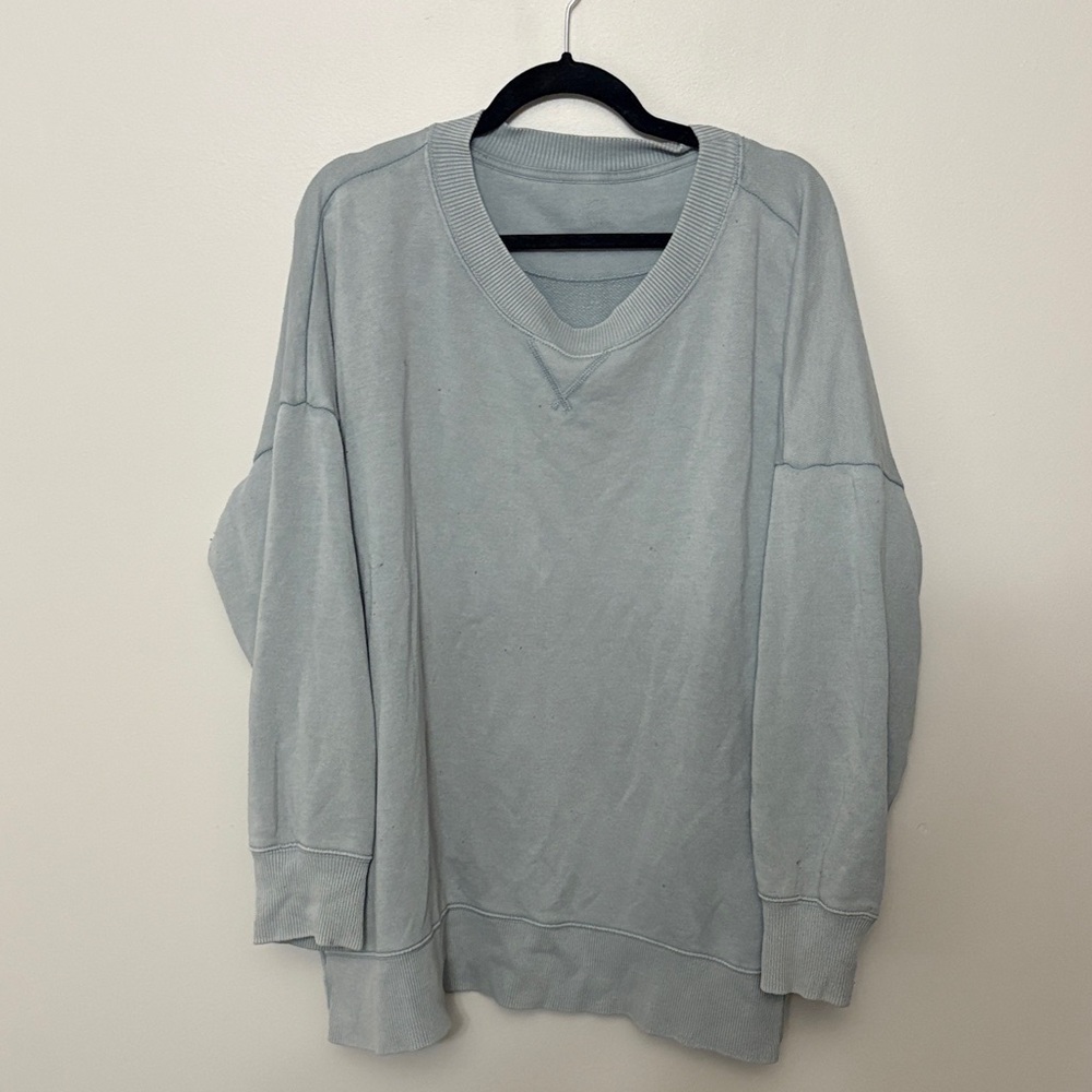 Aerie Soft Blue Gray Pullover Sweatshirt